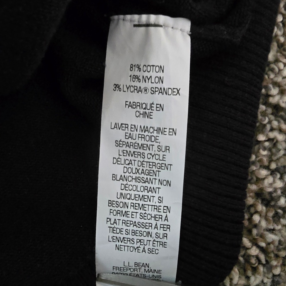 LL Bean Cardigan Sweater Women Classic 1X Navy Blue Cotton Blend Button Front - Picture 6 of 8